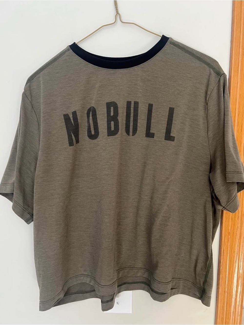 NOBULL Heather Gray Graphic Tee with Black Logo